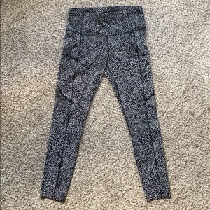 Lululemon fast and free black/white leggings